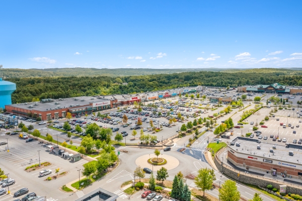 aerial view of The Shops at Highland Comons